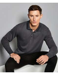 K-KK430-Mens Classic Fit Long Sleeve Polo Shirt 2